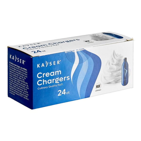 A blue and white Kayser N20 charger box with blue text.