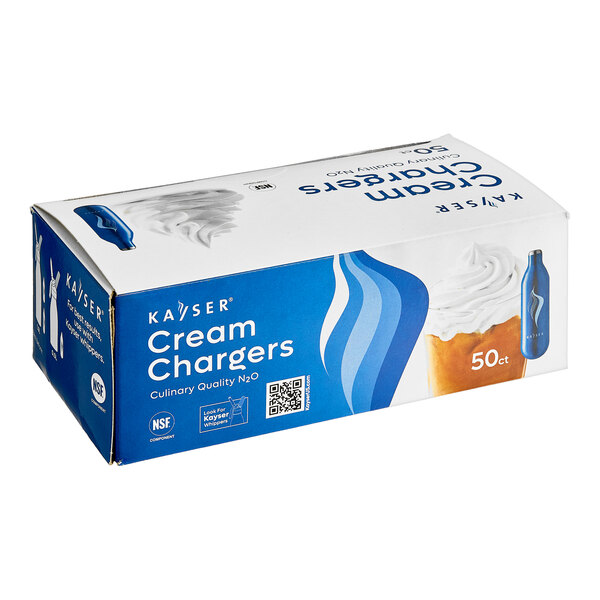 A white box with blue and white Kayser text containing 50 Kayser N20 chargers.