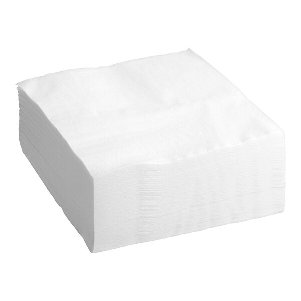 A stack of Morcon Morsoft white paper napkins.