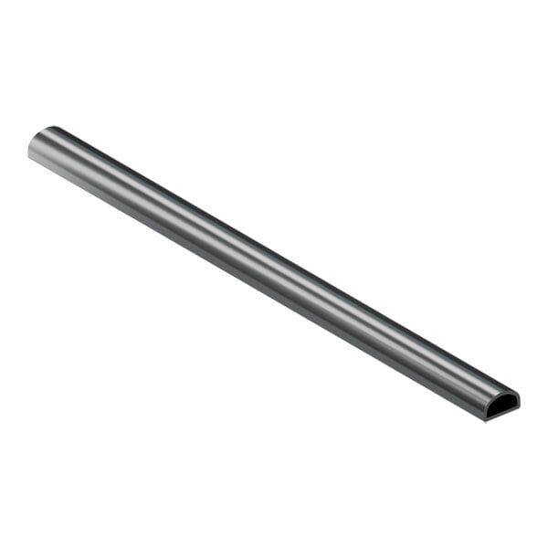 A metal rod with a black handle on one end.