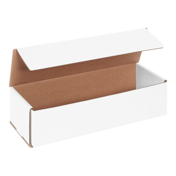 Lavex 12" x 4" x 3" White Tuck Top Corrugated Mailer - 50/Case