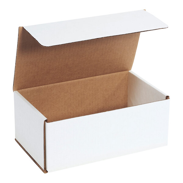 Lavex 10" x 6" x 4" White Tuck Top Corrugated Mailer - 50/Case