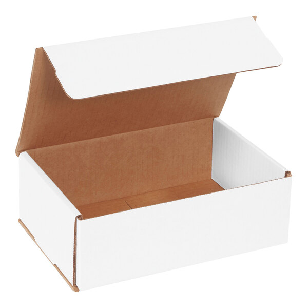Lavex 9" x 6" x 3" White Tuck Top Corrugated Mailer - 50/Case