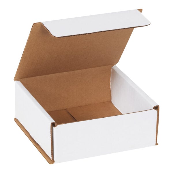 Lavex 5" x 5" x 2" White Tuck Top Corrugated Mailer - 50/Case