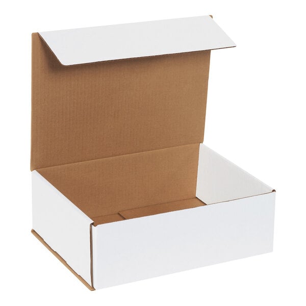 Lavex 12" x 9" x 4" White Tuck Top Corrugated Mailer - 50/Case