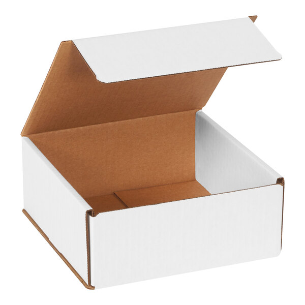 Lavex 7" x 7" x 3" White Tuck Top Corrugated Mailer - 50/Case