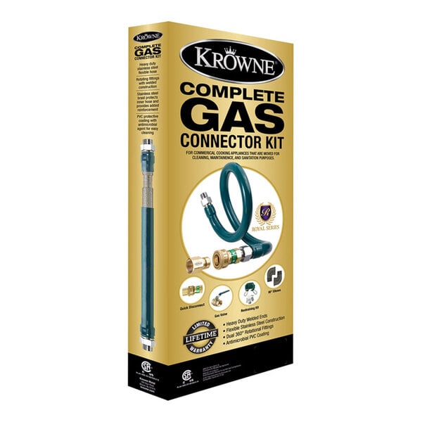 A package of Krowne 36" Mobile Gas Connector Hose Kit.