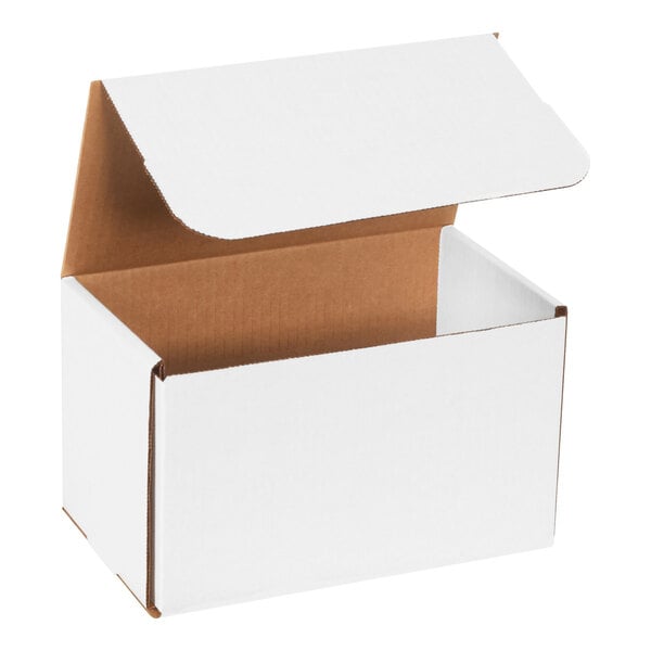 Lavex 10" x 6" x 5" White Tuck Top Corrugated Mailer - 50/Case