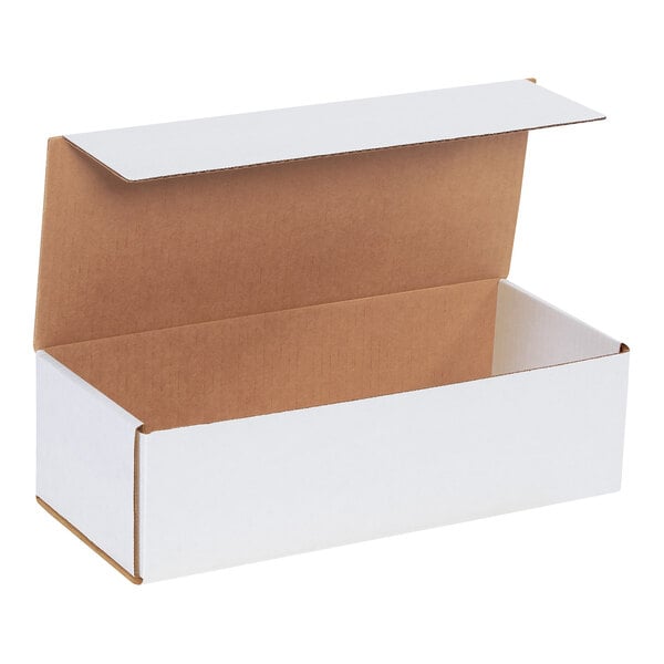 Lavex 14" x 6" x 4" White Tuck Top Corrugated Mailer - 50/Case