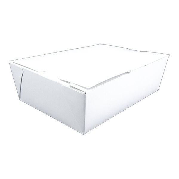 A white Southern Champion take-out box with a lid.