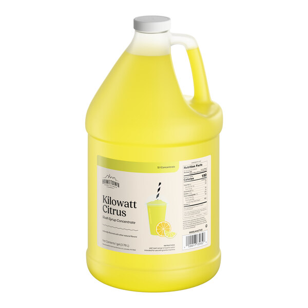 Hometown Provisions Kilowatt Citrus Slushy 5:1 Concentrate 1 Gallon - 4/Case
