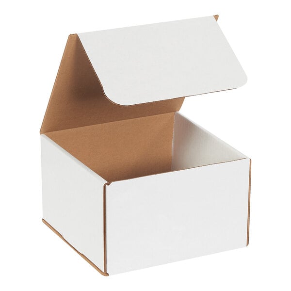 Lavex 8" x 8" x 5" White Tuck Top Corrugated Mailer - 50/Case
