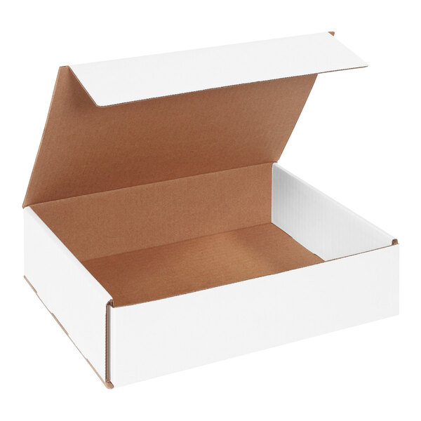 Lavex 12" x 9" x 3" White Tuck Top Corrugated Mailer - 50/Case