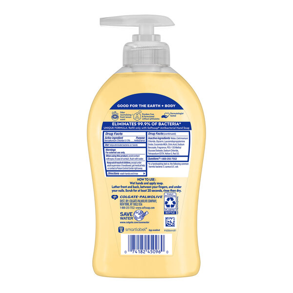 A bottle of Softsoap Kitchen Fresh Hands Scent liquid soap.