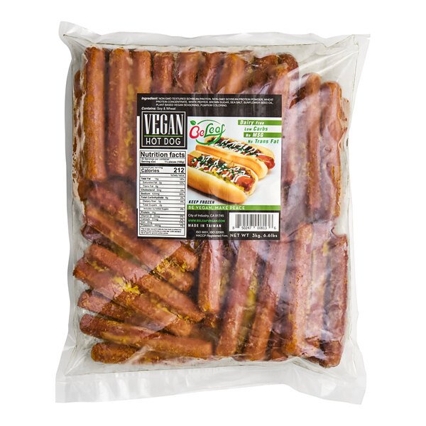 Beleaf 2.1 oz. Plant-Based Vegan Hot Dog - 100/Case