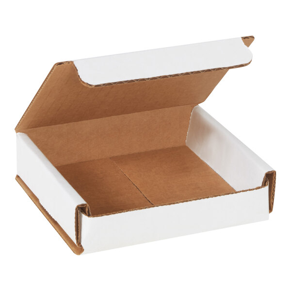 Lavex 4" x 4" x 1" White Tuck Top Corrugated Mailer - 50/Case