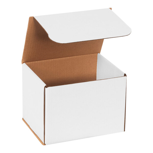 Lavex 8" x 6" x 6" White Tuck Top Corrugated Mailer - 50/Case