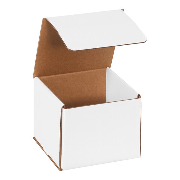 Lavex 6" x 6" x 5" White Tuck Top Corrugated Mailer - 50/Case