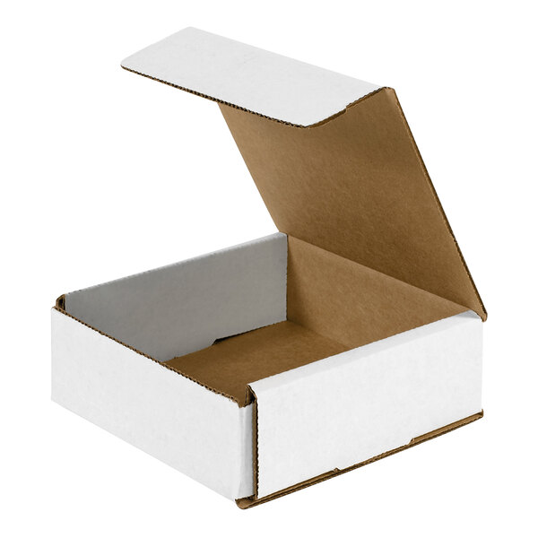 Lavex 6" x 6" x 2" White Tuck Top Corrugated Mailer - 50/Case