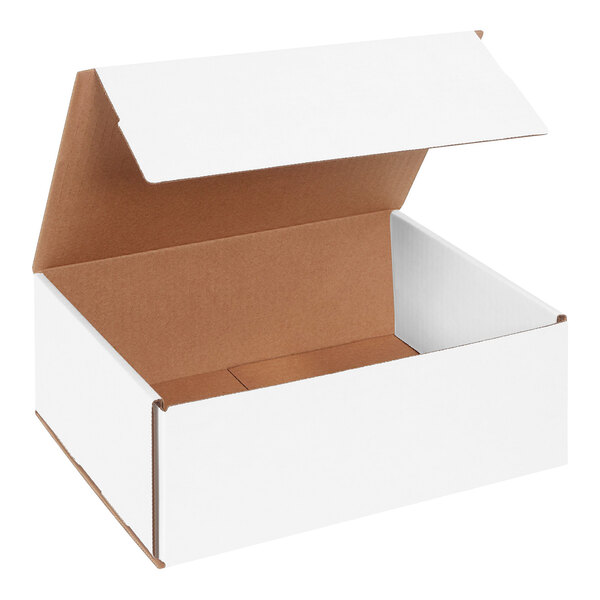 Lavex 11" x 8" x 4" White Tuck Top Corrugated Mailer - 50/Case