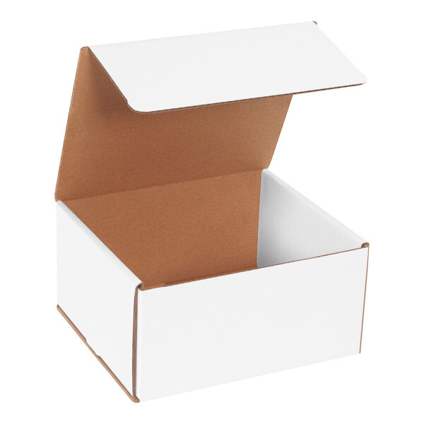 Lavex 8" x 7" x 4" White Tuck Top Corrugated Mailer - 50/Case
