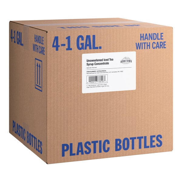Hometown Provisions 1 Gallon Unsweetened Iced Tea 5:1 Concentrate - 4/Case