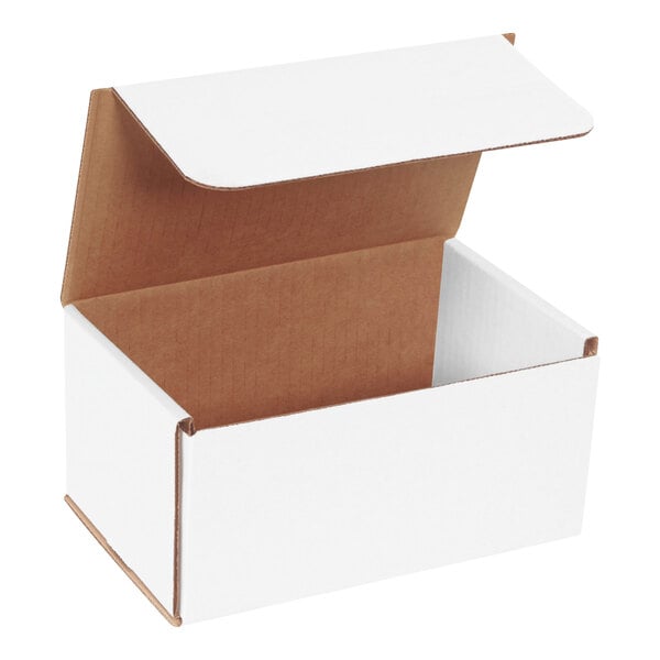 Lavex 8" x 5" x 4" White Tuck Top Corrugated Mailer - 50/Case
