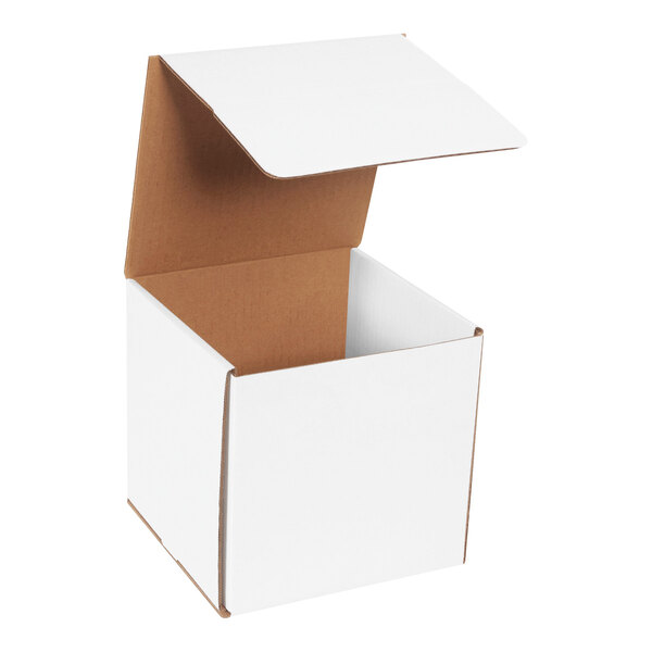 Lavex 7" x 7" x 7" White Tuck Top Corrugated Mailer - 50/Case