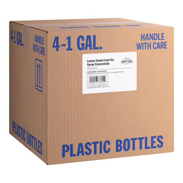 Hometown Provisions 1 Gallon Lemon Sweet Iced Tea 5:1 Concentrate - 4/Case