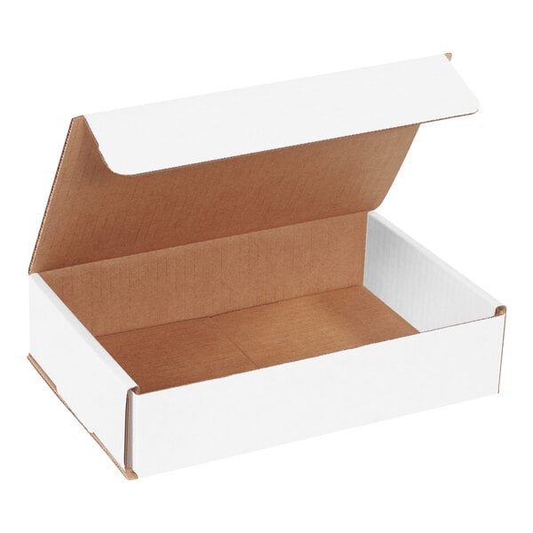 Lavex 9" x 6" x 2" White Tuck Top Corrugated Mailer - 50/Case