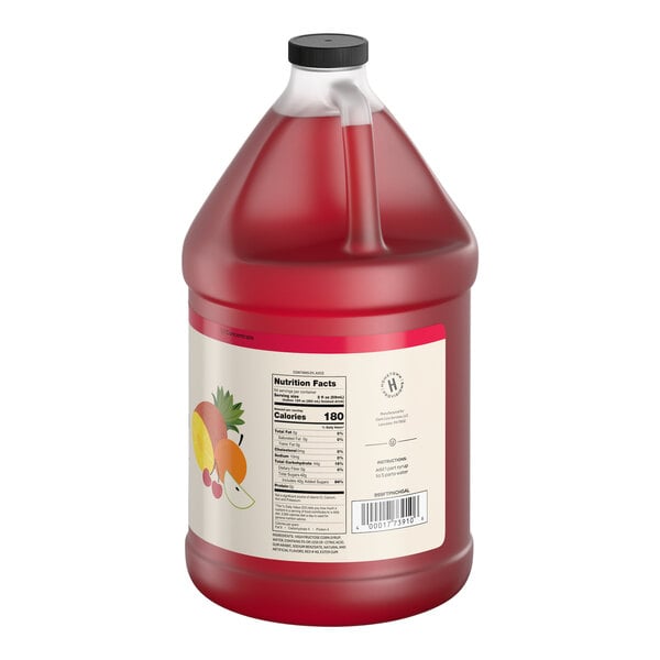 A one-gallon jug of Hometown Provisions Fruit Punch Beverage 5:1 Concentrate.