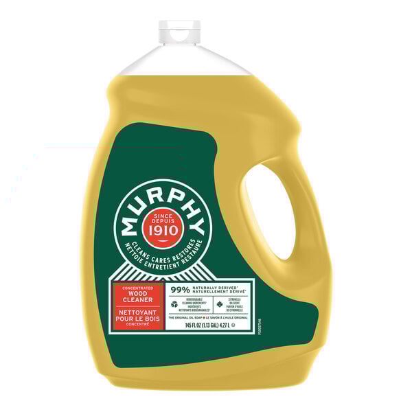 A bottle of Murphy Oil Soap Concentrated Wood Cleaner on a white background.