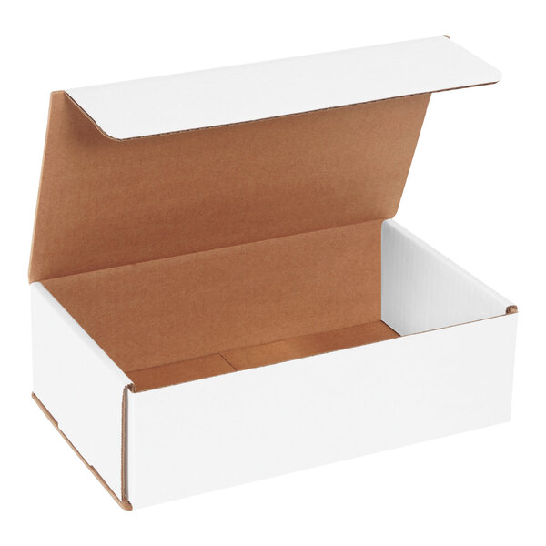 A white Lavex corrugated mailer box with a lid.