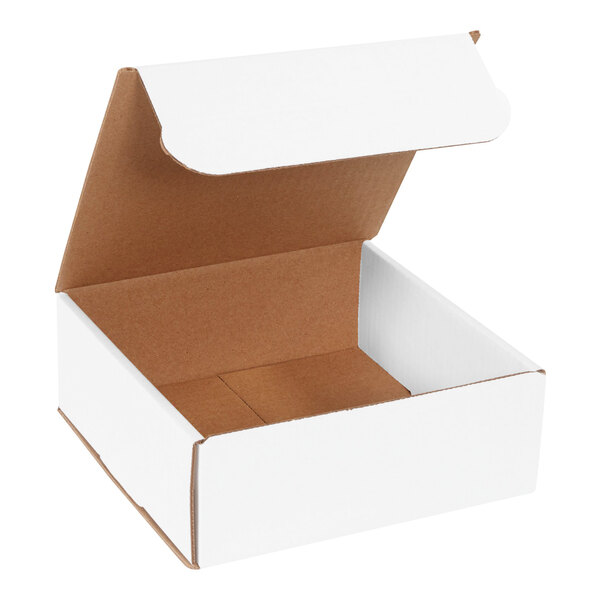 Lavex 8" x 8" x 3" White Tuck Top Corrugated Mailer - 50/Case