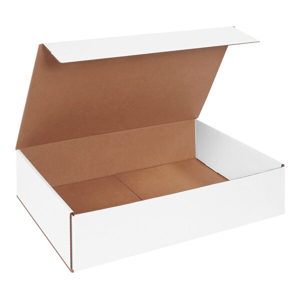 Lavex 18" x 12" x 4" White Tuck Top Corrugated Mailer - 50/Case