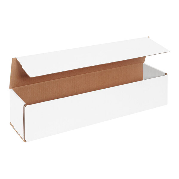 Lavex 18" x 4" x 4" White Tuck Top Corrugated Mailer - 50/Case