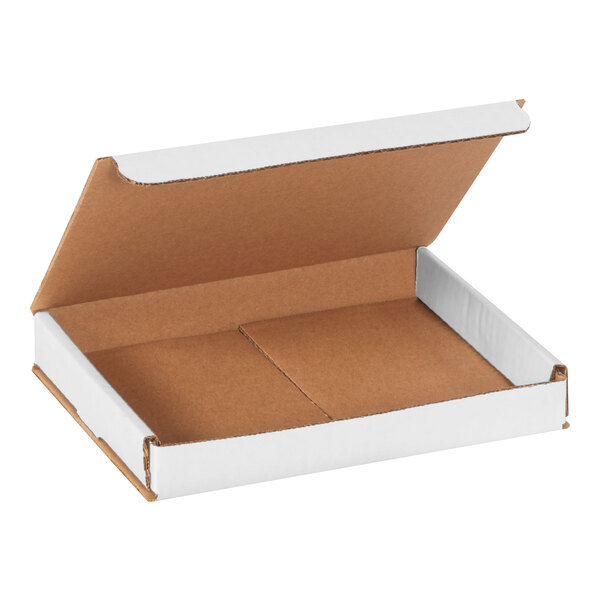 Lavex 8" x 6" x 1" White Tuck Top Corrugated Mailer - 50/Case