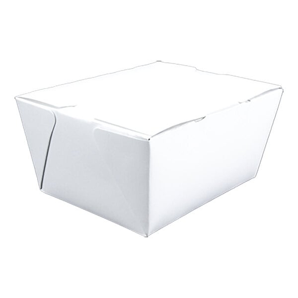 A white Southern Champion take-out box with a lid.