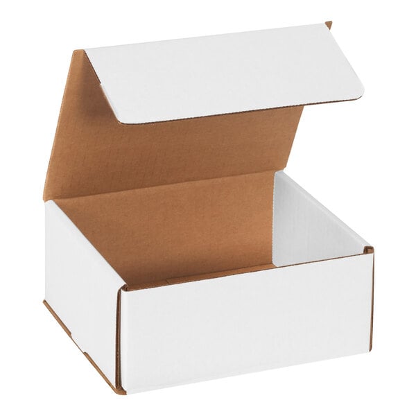 Lavex 7" x 6" x 3" White Tuck Top Corrugated Mailer - 50/Case