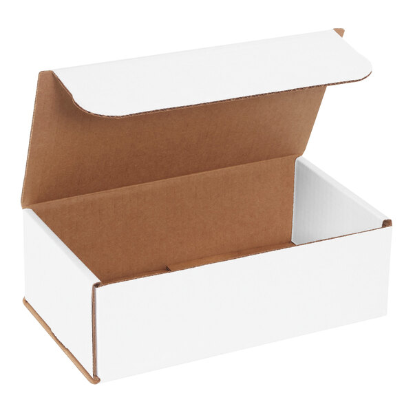 Lavex 9" x 5" x 3" White Tuck Top Corrugated Mailer - 50/Case