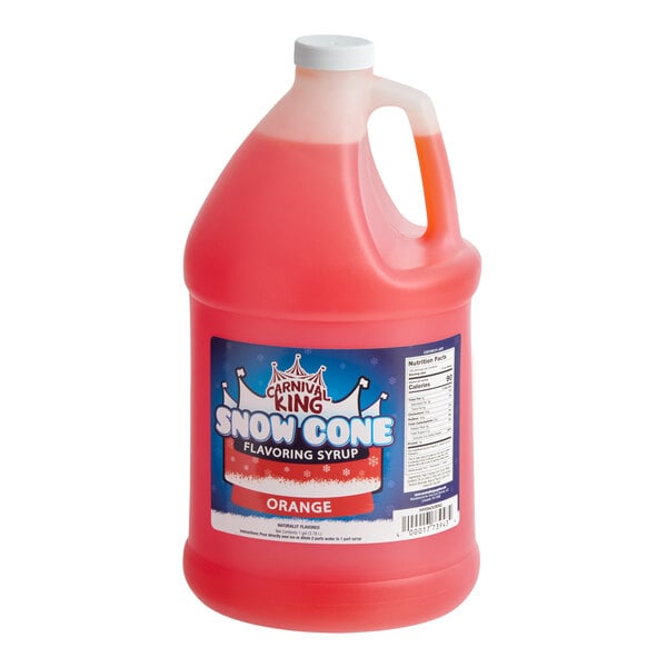 Carnival King Orange Snow Cone Syrup 1 Gallon - 4/Case