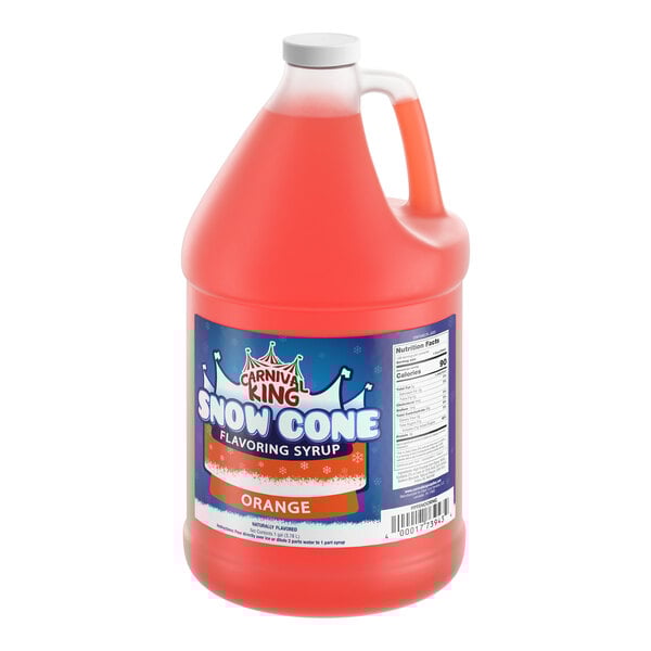 Carnival King Orange Snow Cone Syrup 1 Gallon - 4/Case