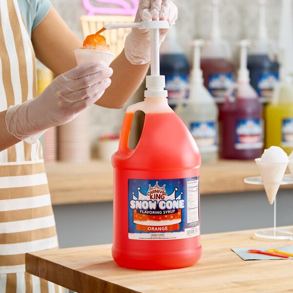 Carnival King Orange Snow Cone Syrup 1 Gallon - 4/Case