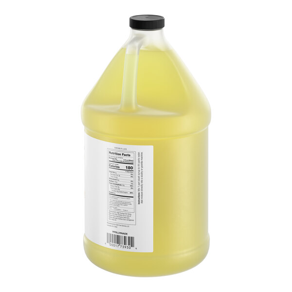 A one-gallon plastic jug of Narvon Lemonade Slushy concentrate with a white label and black cap.