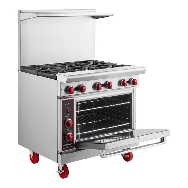American Range AR-6-C 36" Natural Gas 6-Burner Range with Convection Oven - 222,000 BTU