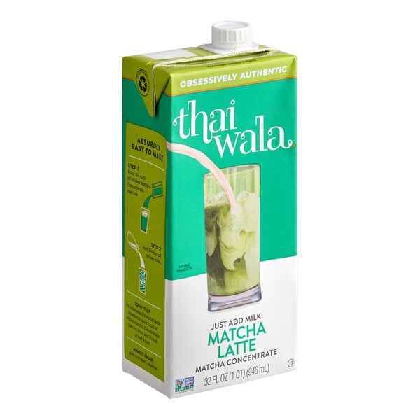 A carton of Thaiwala Matcha Latte concentrate.