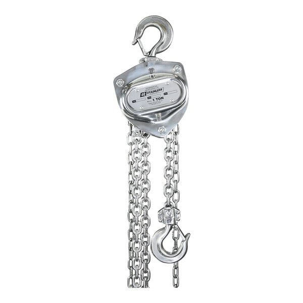 OZ Lifting Products 1 Ton Stainless Steel Manual Chain Hoist with 30' Lift OZSS010-30CH