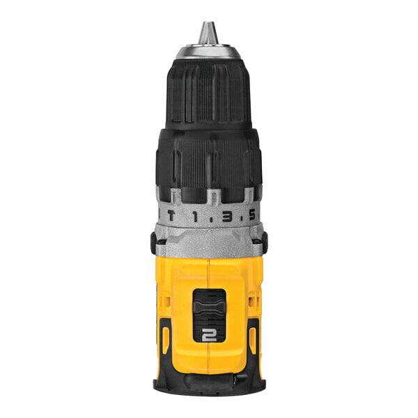 A yellow and black Dewalt cordless drill.