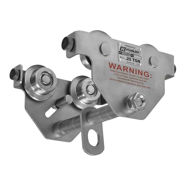 OZ Lifting Products 0.25 Ton Stainless Steel Push Beam Trolley OZSS025PBT