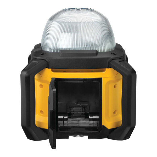 A yellow and black DeWalt work light.